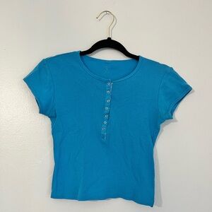 Women's short shirt, light blue, size extra small